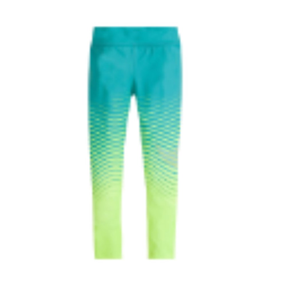 Nike Dry Fit Essential Wave Turquoise Yellow Black Spandex Leggings Girls 6X